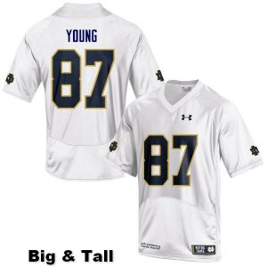 Notre Dame Fighting Irish Men's Michael Young #87 White Under Armour Authentic Stitched Big & Tall College NCAA Football Jersey UMF4799ZG